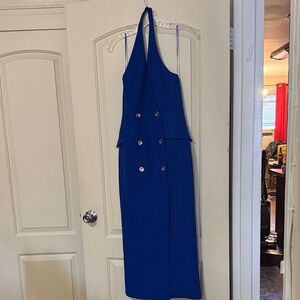 Royal Blue Backless Dress